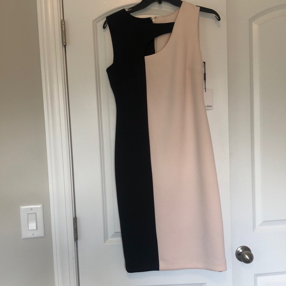 Lined black and blush CK dress